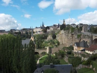 A view of downtown Luxembourg City, the capital and largest city of the Grand Duchy