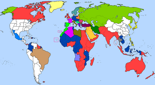 Map of World After Treaty of Moscow