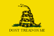 Gadsden flag. Used by members of the Tea Party Movement and the CRUSA during the American Spring protests.