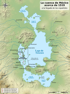 Basin of Mexico 1519 map-es.svg