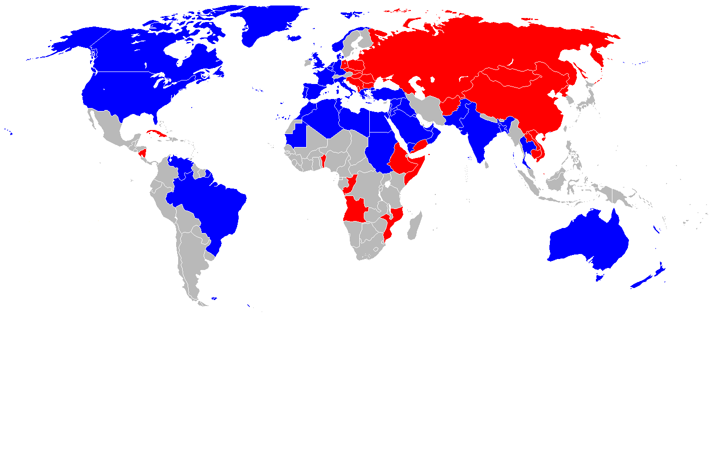 Холодная война карта мира