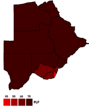 Mapa do resultado eleitoral por porcentagem