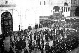 The funeral of the Nicholas II and family, 1921.