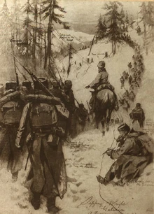 Наступление русских войск в Карпатах 