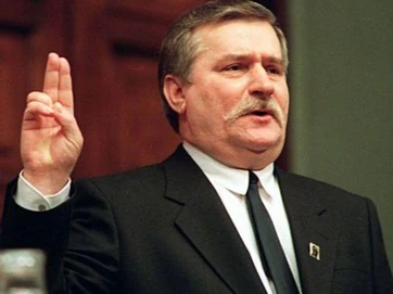 Prezydent RP Lech Wałęsa podczas zaprzysiężenia go na drugą kadencję, 1994r, Kraków.