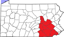 Location of Pennsylvania