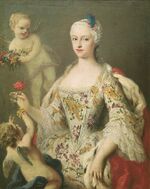 Circa 1750 portrait painting of the Infanta Maria Antonia of Spain (1729-1785) by Jacopo Amigoni (Prado)