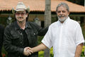 Irish singer Bono and President Lula da Silva of Brazil