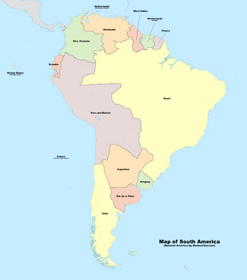 Map of South America (Russian America)