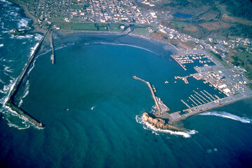 Crescent City California harbor aerial view