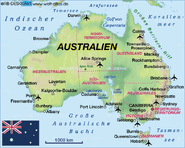 Karte Australien Gegenwart