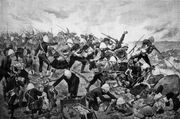 The Battle of Majuba, drawn by Richard Caton Woodville for the Illustrated London News