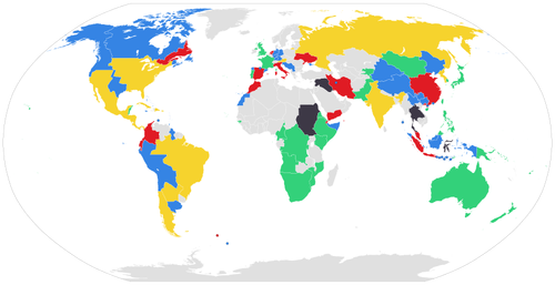 World map of the Russian America timeline.