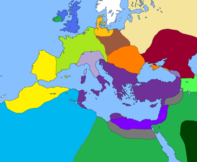 map of byzantine empire and russia