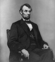 Abraham Lincoln seated, Feb 9, 1864