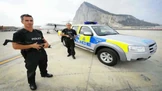 Policemen secure the airport. A similar deployment would be seen in the Spain-Gibraltar border and the waters around the territory.