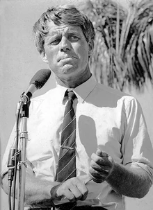 El presidente Kennedy en campaña para su reelección.