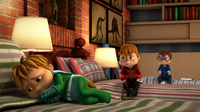 Alvin and Simon Looking Upon A Sad Theodore