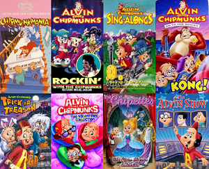 Compilation of Alvin and the Chipmunks VHSs & DVDs