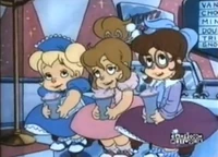 Chipettes in poodle skirts