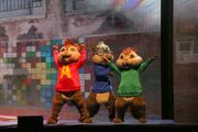 The Chipmunks on stage