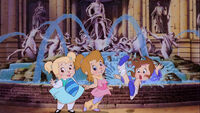 The Chipettes Fountain Postcard