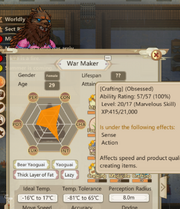 In-game screenshot of a mortal Bear Yaoguai skill windows with a displayed ability rating of 20/17