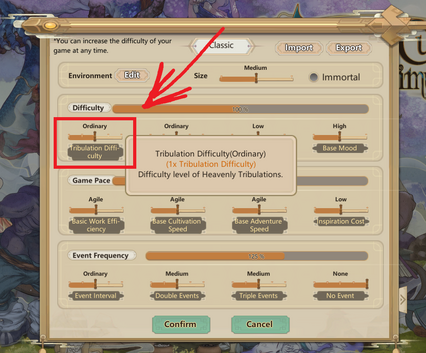 Tribulation Difficulty Setting