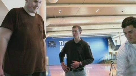 America's tallest man gets new size 21 shoes