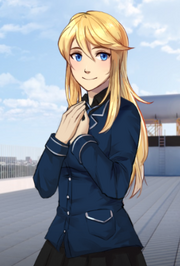Lizzie doss from crimson gray in school uniform