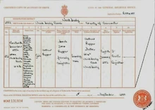 Alpha Pepper's Birth Certificate