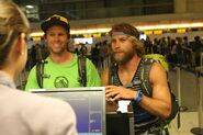 Andy & Tommy at the airport in the first leg.