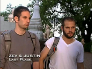 Zev & Justin were eliminated from the race in 9th place after they couldn't find Zev's lost passport.