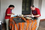 Dave & Cherie making Empanadas during Leg 1.