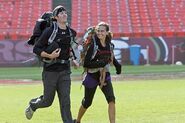 Brent & Caite running to the Finish Line.