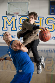 Peter and Flash play basketball