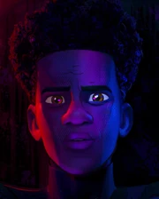 Morales' eyes were in horror after seeing his alternate self had became the Prowler.