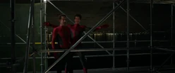 Spider-Man's back being cracked by 