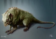 Concept art of Fred as a mutated lizard