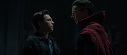 Doctor Strange confronts Peter Parker