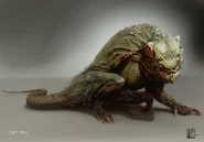Concept art of Fred as a mutated lizard