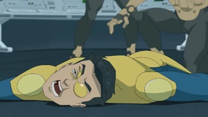 The ReAnimen standing over Bulletproofible’s corpse after killing him.