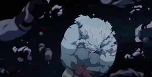 Battle Beast lies asleep in the blood of his enemy.