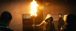 Lamplighter increasing the flame