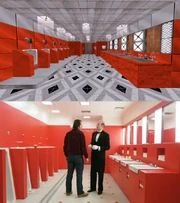 Red bathroom