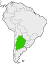 Mapa de Argentina en Sudamérica
