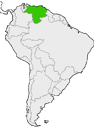 Mapa de Venezuela en Sudamérica