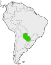 Mapa de Paraguay en Sudamérica