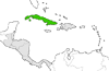 Mapa de Cuba en Centroamérica