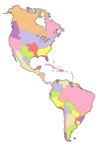 Mapa político de América.